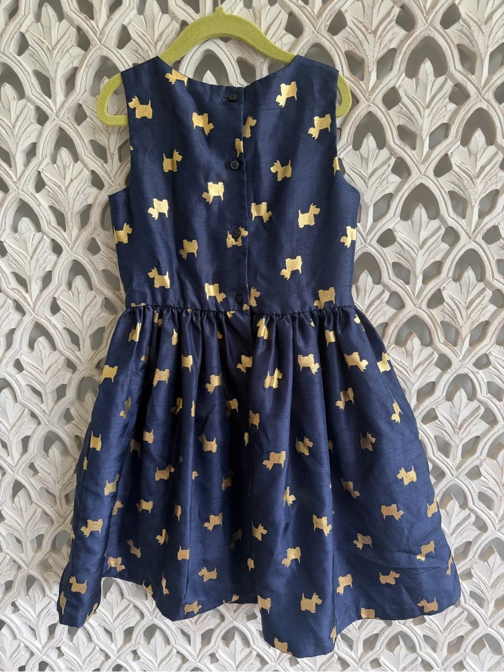 Gymboree Scottie Dog Gold Foil Fancy Dress, size 7